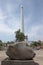 A stone monument to commemorate the November 10th Battle at Tugu Pahlawan, Surabaya.