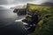 stone mountains high above the ocean