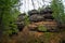 Stone mountains. Stone texture.Mountain gorge.