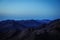 Stone mountains before sunrise in the Egypt