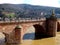 Stone Old Bridge called Charles Theodore in Heidelberg city over The Neckar River
