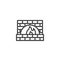 Stone oven or fireplace line icon