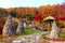 Stone Pagoda in a beautiful garden.