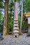 Stone Pagoda and Cedar Trees at Toshogu shrine in Nikko, Japan