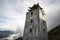 Stone Pagoda and pavilion in Temple on Fansipan mountain peak the highest mountain in Indochina