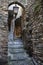 A stone path and house in the witches village of Triora, Imperia, Liguria, Italy