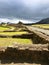 Stone Path leading to El Castillo at the Ancient Ruins of Ingapirca, Ecuador.