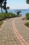 Stone pathway in a seaside park