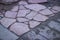 Stone pavement texture. Granite cobblestoned background.