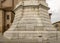 Stone pedestal of san Cassiano cathedral bell tower, Comacchio,