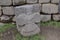 Stone phallus in the prehistoric Incas fertility temple in Chucuito, Puno Peru