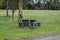 Stone picnic bench