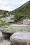 Stone picnic table in Tyroler Ziller Valley, Austr