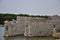 Stone piers and stone wall in a sea in port of Adriatic sea