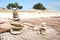 Stone pile in the beach