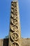 Stone pillar with little sculpted people, Royagopuram Raya Gopuram, Mahabalipuram Mamallapuram, India