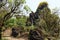 Stone pillars and many kind of trees at Ham Rong Mountain Park in Sa Pa, Vietnam