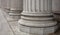 Stone pillars row and stairs detail. Classical building facade