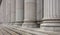 Stone pillars row and stairs detail. Classical building facade