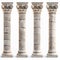 Stone Pillars Set Isolated, Old Roman Columns, Marble Greek Pillar, Rome Greece Architecture