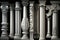 Stone Pillars Set, Old Roman Columns, Marble Greek Pillar, Rome Greece Architecture, Generative AI Illustration