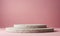 Stone Product Podium on Pink Background