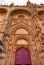 Stone Red Front Door Facade New Salamanca Cathedral Spain