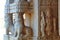 Stone reliefs on the pillars of hindu Temple, Hampi