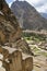 Stone remains at The Ollantaytambo Sanctuary, historical Inca site. During the Inca Empire the royal estate of Emperor Pachacuti.