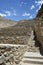 Stone remains at The Ollantaytambo Sanctuary, historical Inca site. During the Inca Empire the royal estate of Emperor Pachacuti.