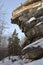Stone rock on the mountain Tserkovka - vertically