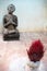 Stone sculpture of a grieving Buddhist monk, 5