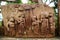 Stone sculpture and relief in Sukuh Temple