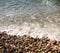 Stone shore of the Black Sea, background.