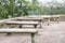 Stone slab benches outside the Chausat Yogini temple at Jabalpur, India