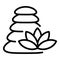Stone stack massage icon, outline style