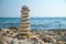 Stone stack on a pebble beach