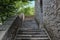 Stone stair in the ancient castle horizontal