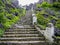 Stone staircase ascending the lying dragon mountain to reach the Hang Mua pagoda, one of the most beautifiul viewpoint in Ninh Bin