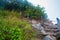 A stone staircase created by nature.