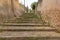 Stone staircase in a state of deterioration and abandonment