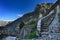 Stone staircase which leads upward the fortress in Kotor.