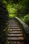 Stone staircase in woods