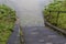 Stone stairs ending in the high water of rhine river