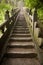 A stone stairs in the forest mountains going to the Golden Temple