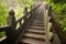 A stone stairs in the forest mountains going to the Golden Temple