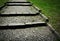 Stone stairs with small stone cubes