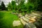 Stone Stairway on a Lush Green Garden Path