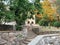 Stone stairway and lush nature on a seaside town