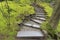 Stone Stairway Steps in Japanese Garden